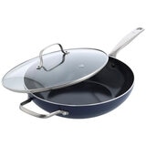 Blue Diamond Wok With Steamer and Lid 30cm