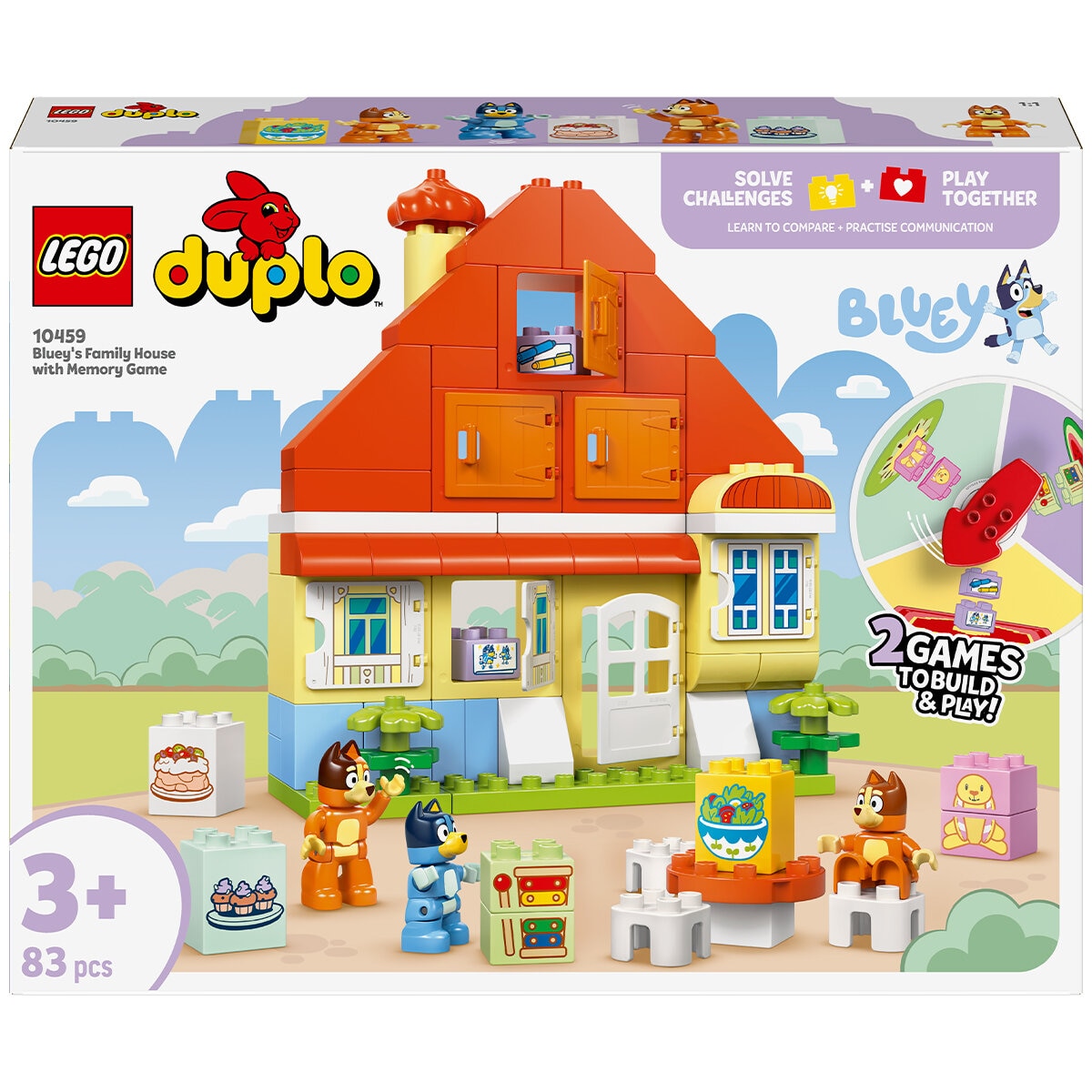 LEGO DUPLO Bluey Blueys Family House with Memory Game 10459