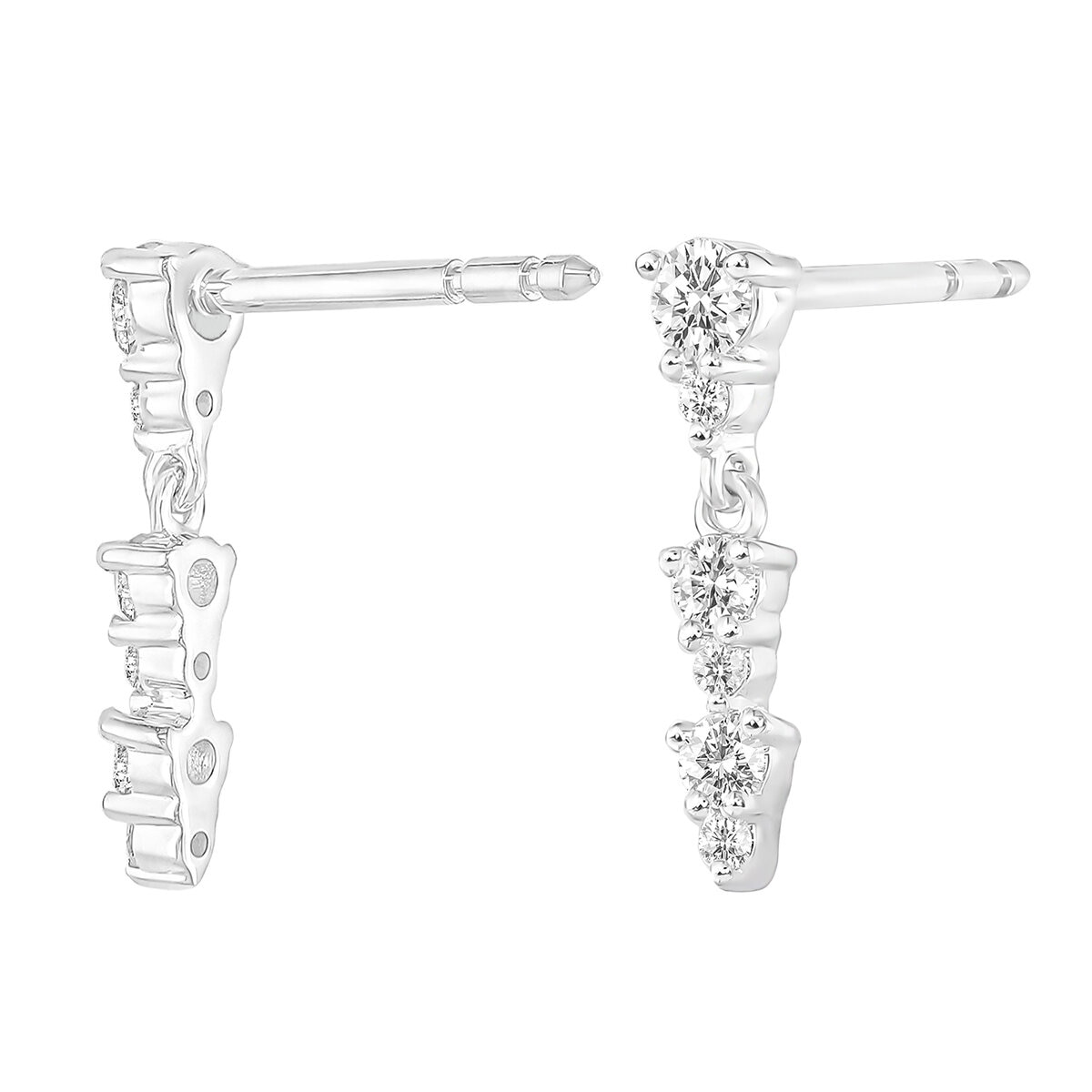 18KT White Gold 0.38ctw Diamond Dangle Earrings/