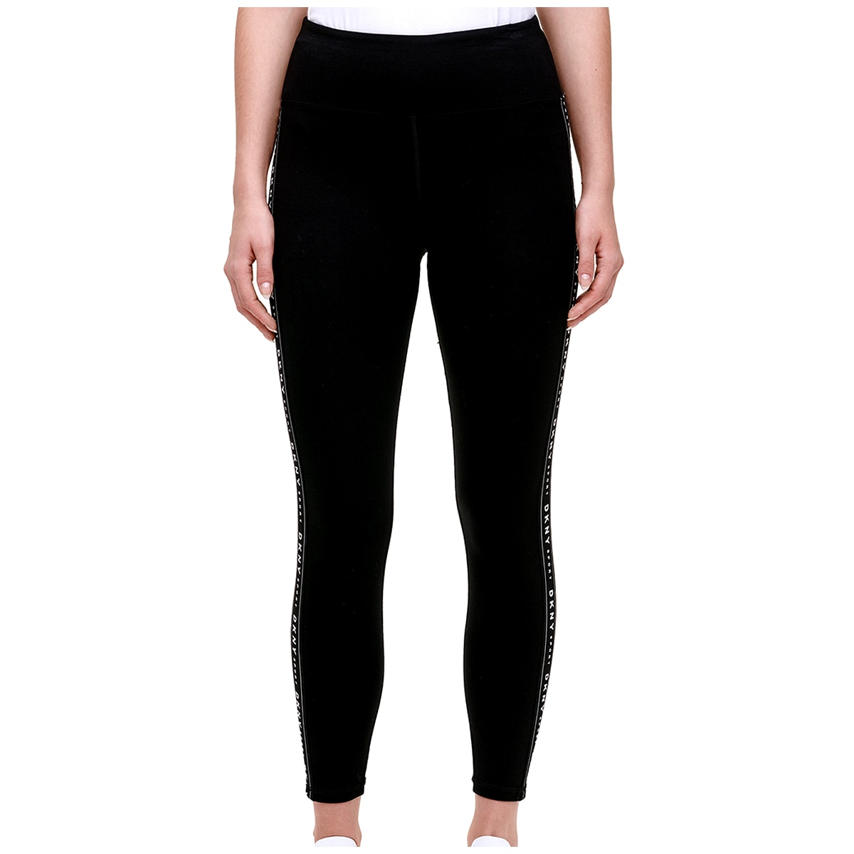 DKNY Women's Sport Logo Legging Black & White