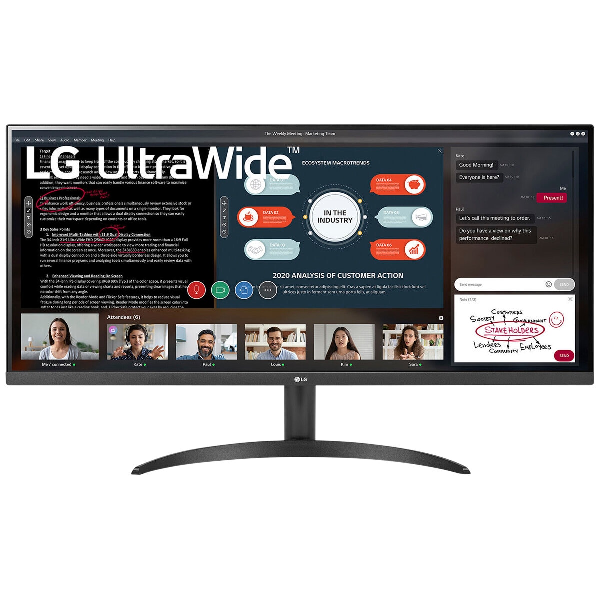 LG 34 Inch Ultrawide Full HD IPS Monitor 34WP500-B