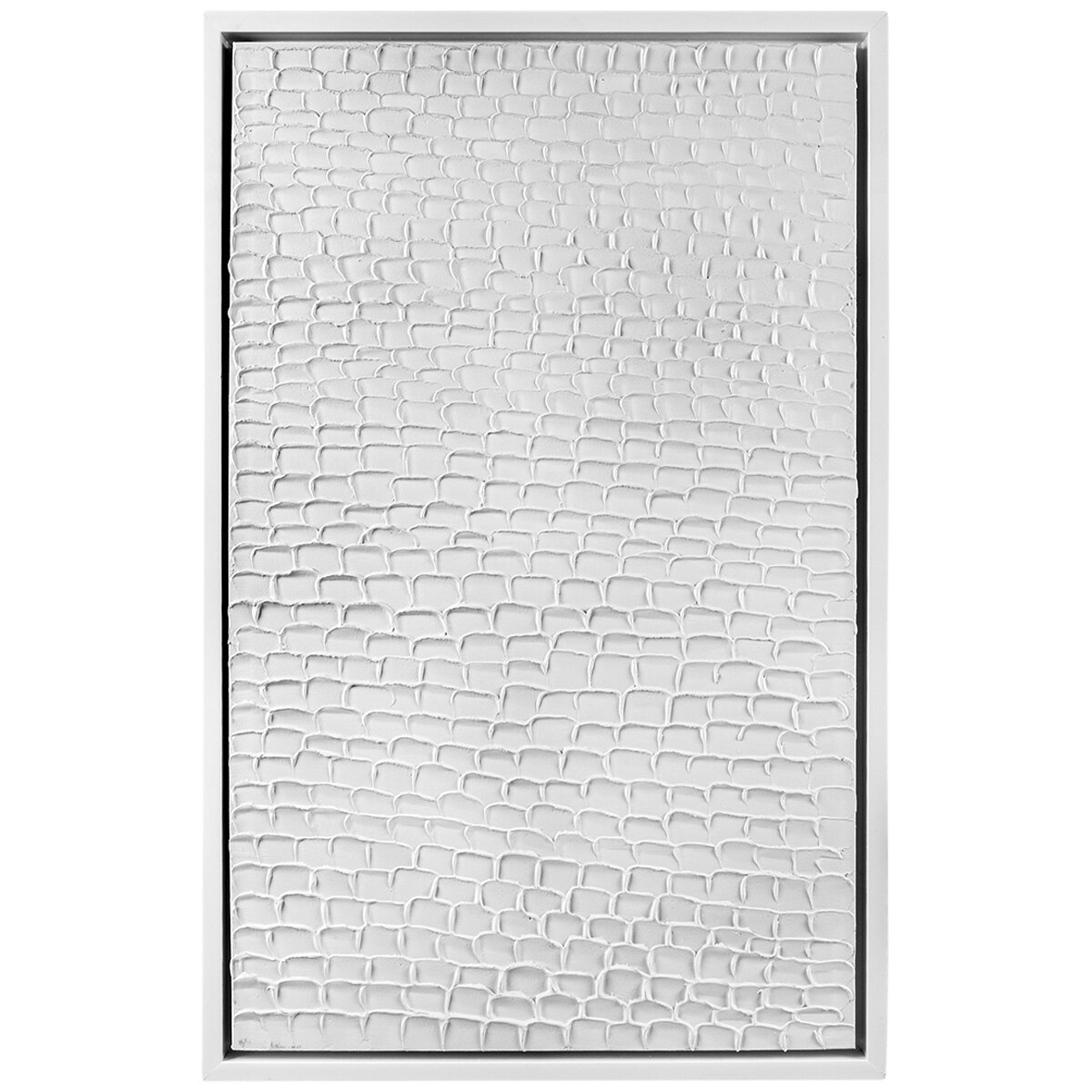 Cafe Lighting and Living White Ripples Canvas Painting, White/