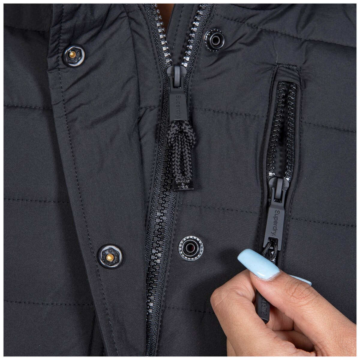 Superdry Women’s Faux Fur Fuji Hooded Jacket Black