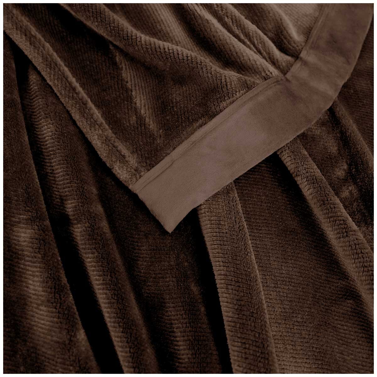 Kirkland Signature Plush Blanket Queen Brown