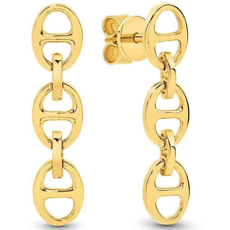 18KT Yellow Gold Mariner Link Drop Earrings