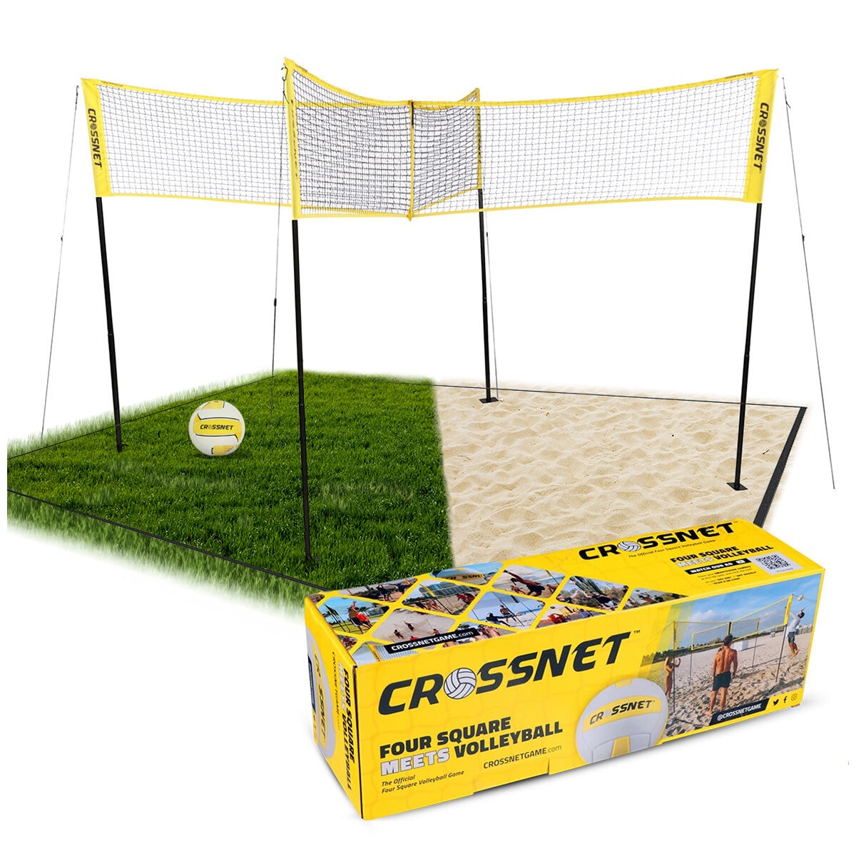 Crossnet Four Square Volleyball Game