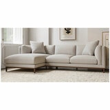 Valencia Bergen Fabric Sectional Lounge Left Chaise Beige Valencia Bergen Fabric Sectional Lounge Left Chaise Beige