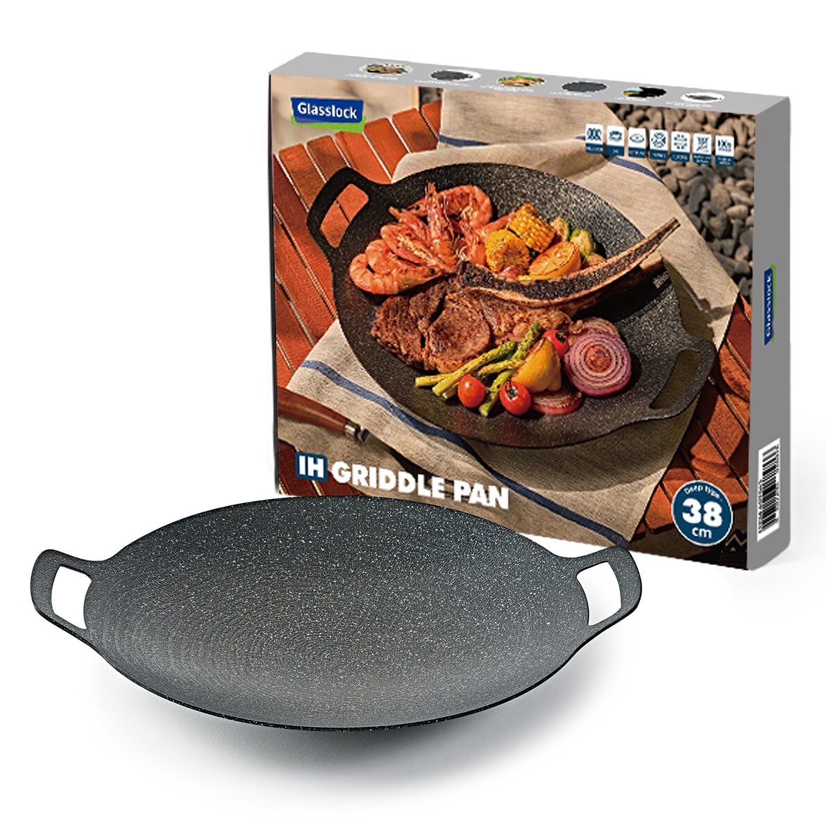 Glasslock Griddle Pan 38cm