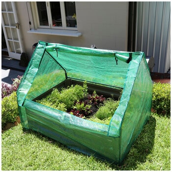 Greenlife Garden Bed Slate Grey 120 x 90 x 30cm With Drop Over Greenhouse
