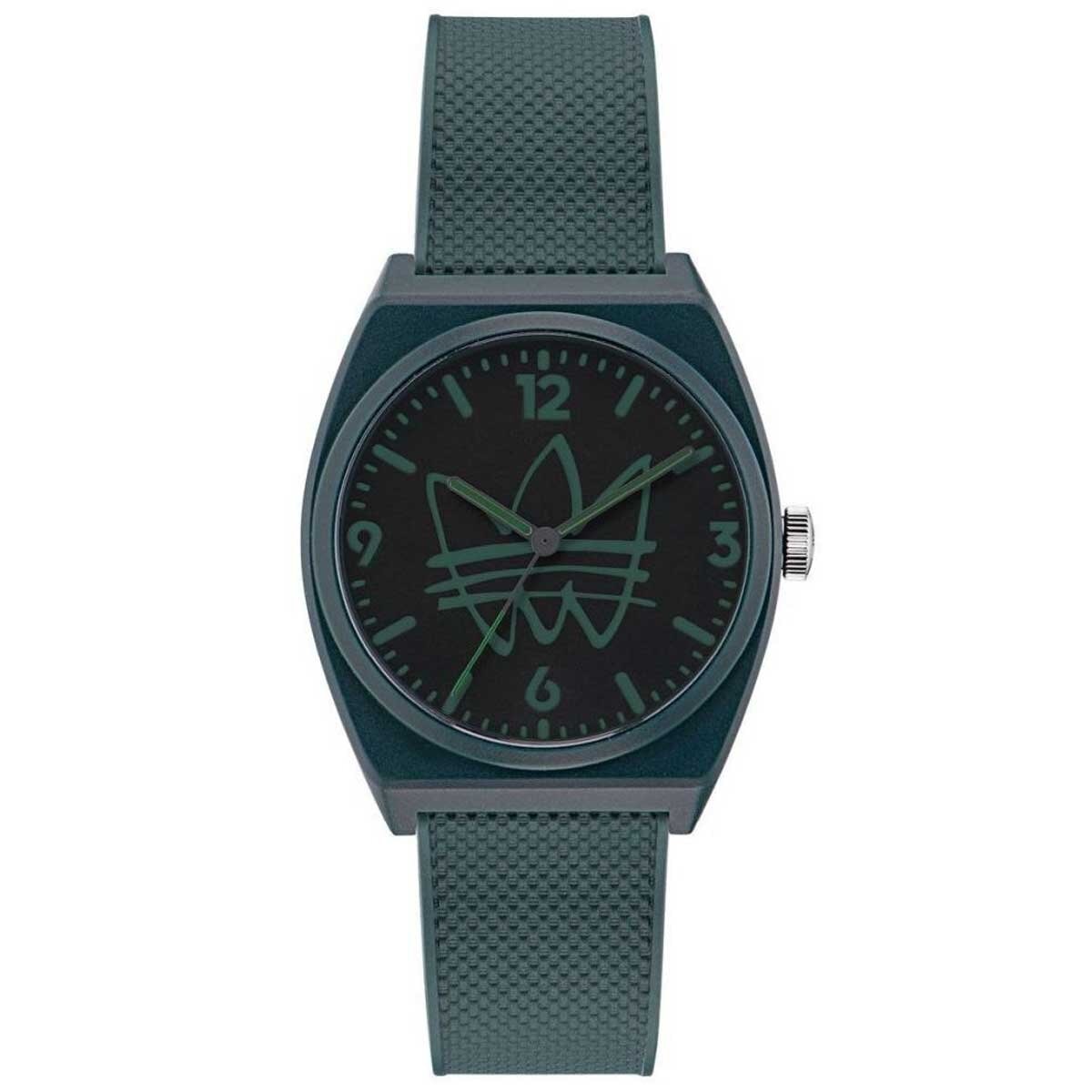 Adidas Originals Project Two Black Dial Green Strap Watch AOST22566