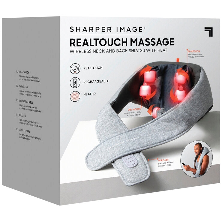 Sharper Image Real Touch Shiatsu Wireless Back & Neck Massager TSMSWNBX
