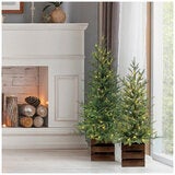 CGH Pine Trees with LED Twinkle Lights 2 Piece Set