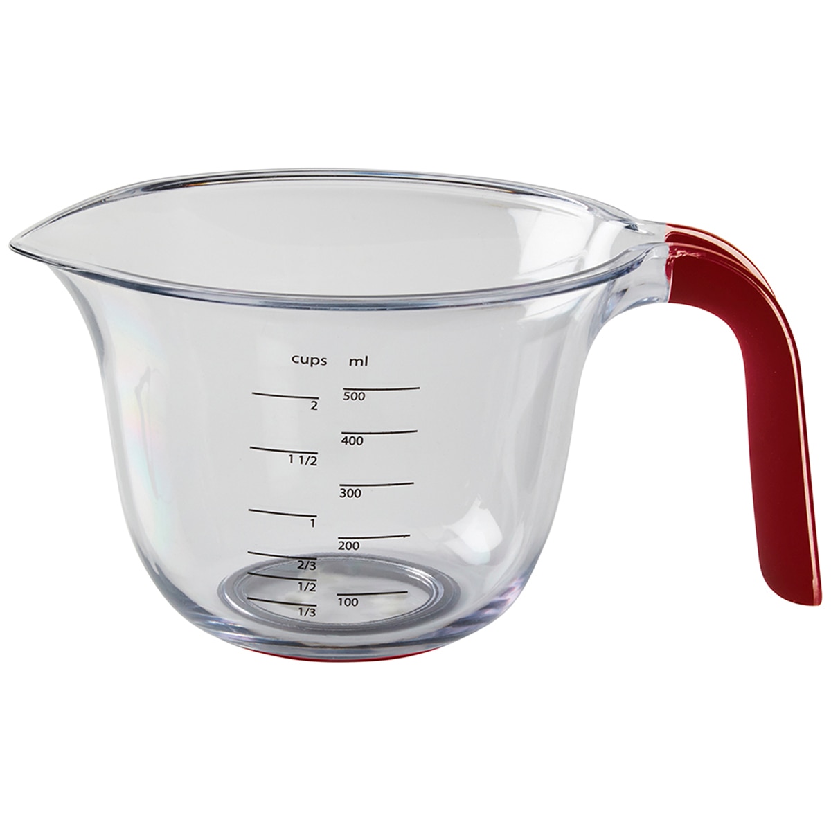 Red Glass Art Deco Juicer & 2 Cup Measuring Cup 