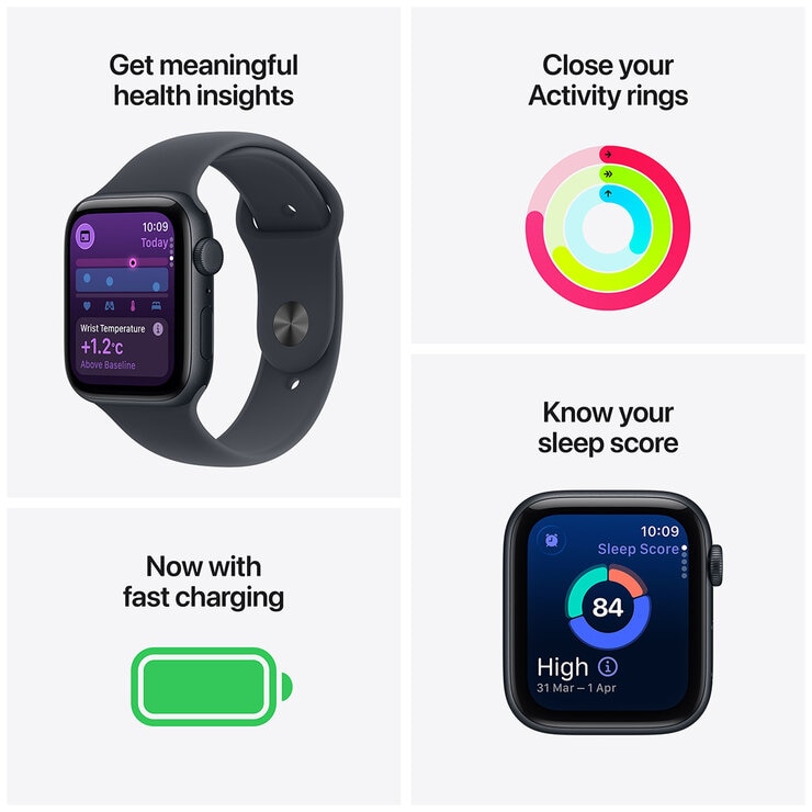 Apple Watch SE 3&nbsp;Midnight Aluminium Case With Midnight Sport Band