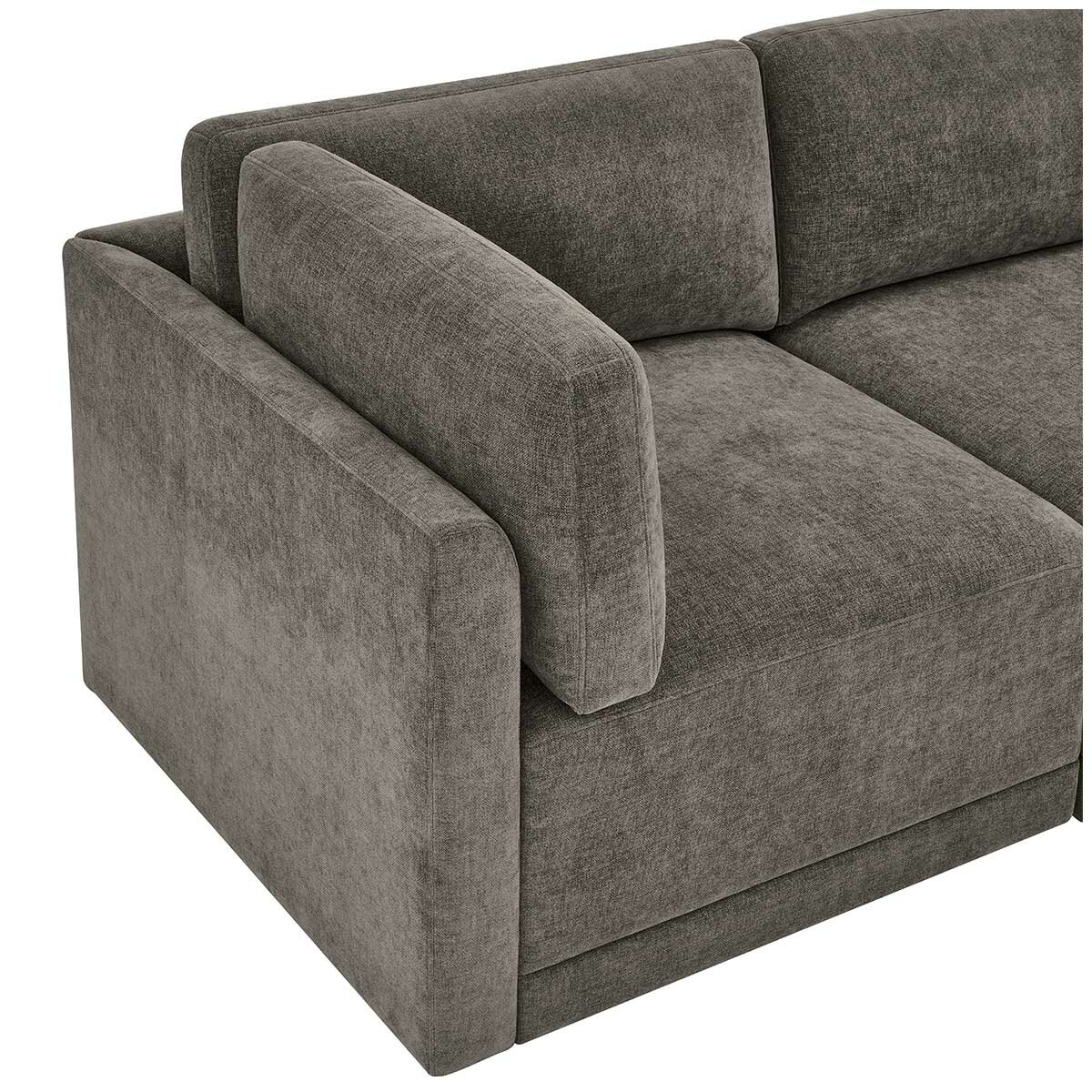 Thomasville 6PC Fabric Modular Sectional with Ottoman Grey