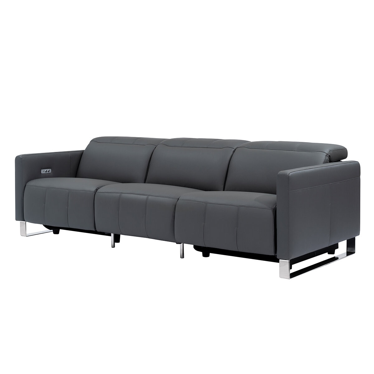 Valencia Lenard Leather Recliner Sofa With Metal Legs