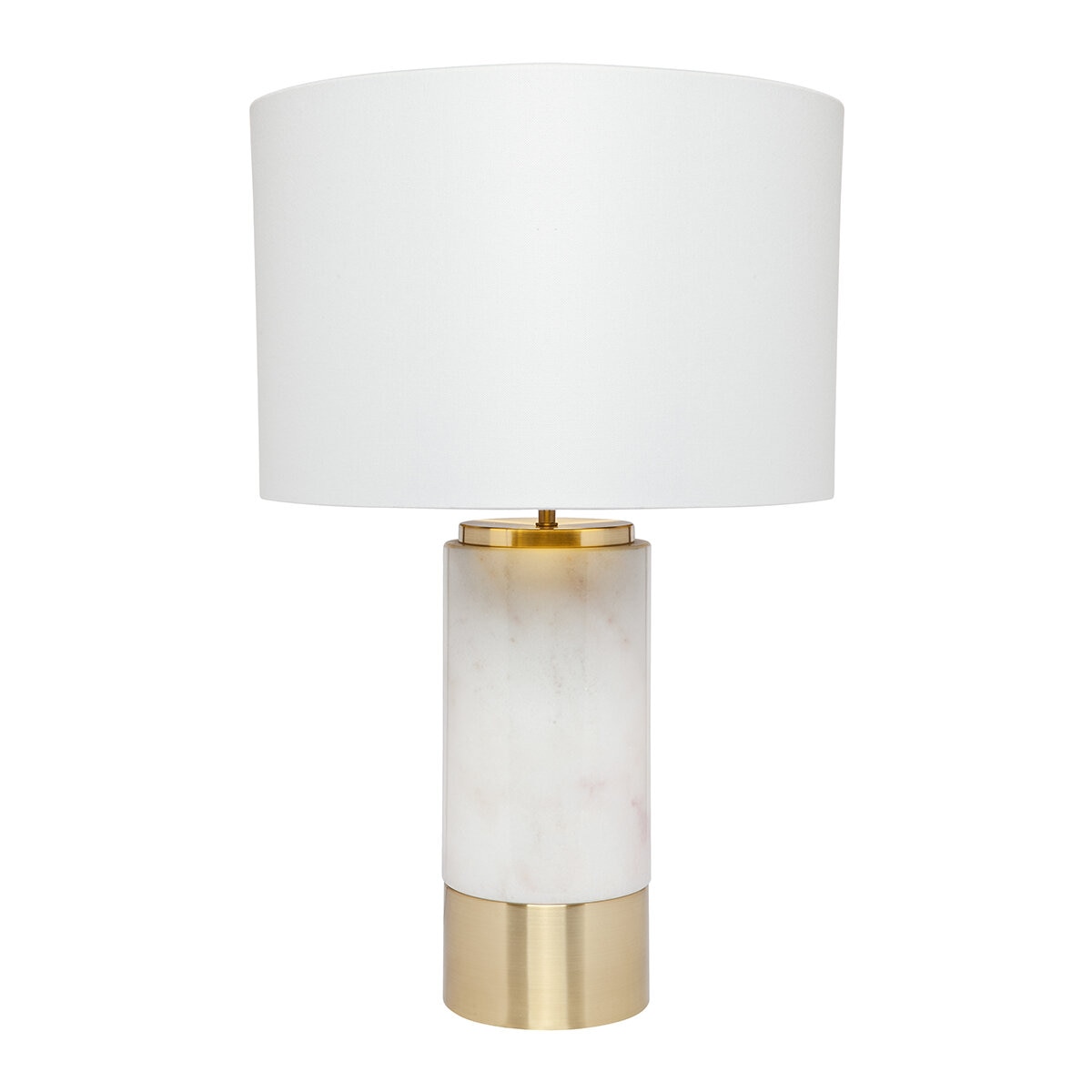 Cafe Lighting Paola Marble Table Lamp with White Shade, White