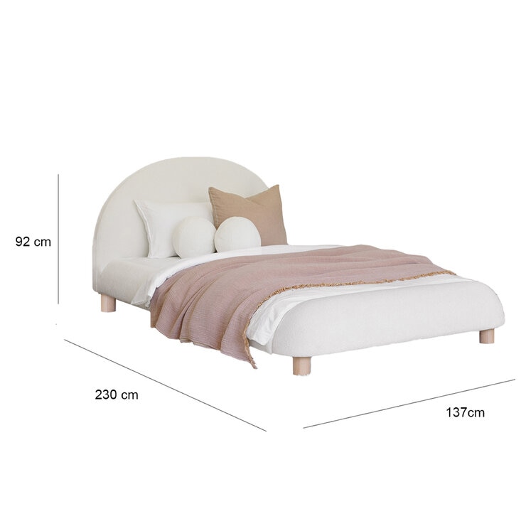 Aesthetik Kids Upholstered King Single Bed Ivory