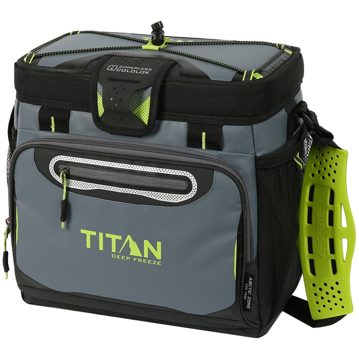 Titan 16 Can DeepFreeze Zipperless Cooler 7.8L Grey & Green Costco
