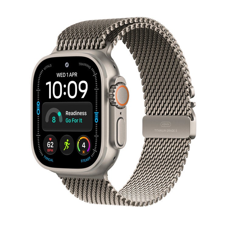 Apple Watch Ultra 4 GPS + Cellular 49mm Natural Titanium Case with Natural Titanium Milanese Loop Apple Watch Ultra 4 GPS + Cellular 49mm Natural Titanium Case with Natural Titanium Milanese Loop