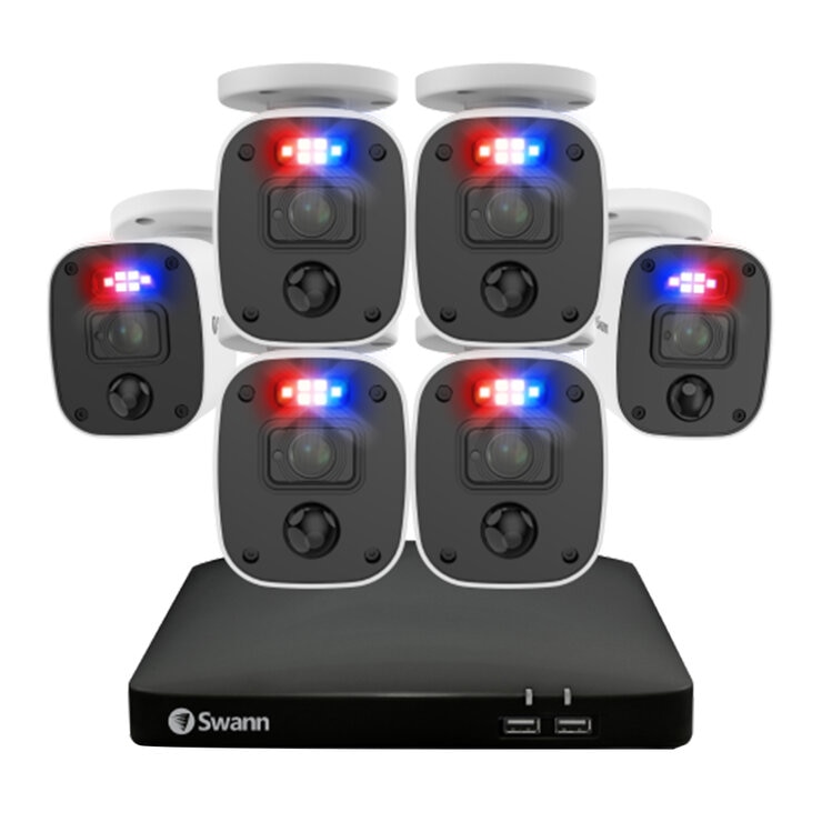 SWANN Home Security System 6 Camera 8 Channel 2K DVR 256GB SD Card SWDVK-8468562KMQB-AU