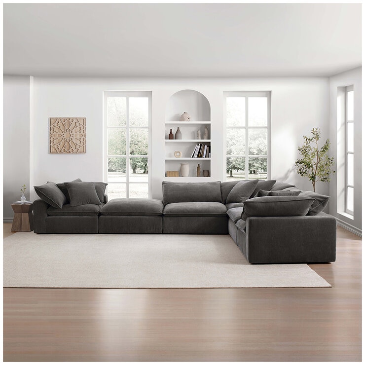 Aiden & Ivy 6 Piece Fabric Modular Sectional