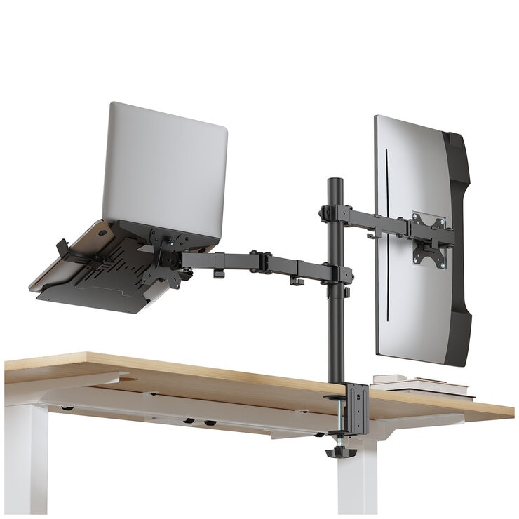 mbeat Activiva Dual-Screen Articulating Monitor Arm with Interchangeable Laptop Holder ACA-BMA-DLH01K mbeat Activiva Dual-Screen Articulating Monitor Arm with Interchangeable Laptop Holder ACA-BMA-DLH01K