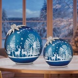 Seasonal Rotating Glass Balls Assortment 2 Piece Set Blue Seasonal Rotating Glass Balls Assortment 2 Piece Set Blue