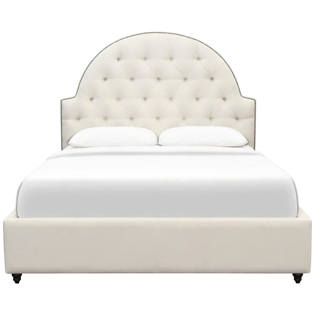 Moran Princess Queen BedHead With Encasement With Slatted Base Plush Bone
