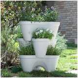 keter Ivy Planters White Green Set 3 Piece