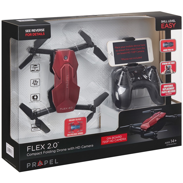 Propel FLEX 2.0 Compact Folding Drone with HD Camera Red Costco Australia