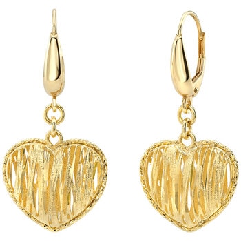 14KT Yellow Gold Spun Heart Earrings
