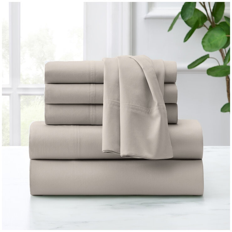 Purely Organic 300TC Cotton Sheet Set 4 Piece King Bone