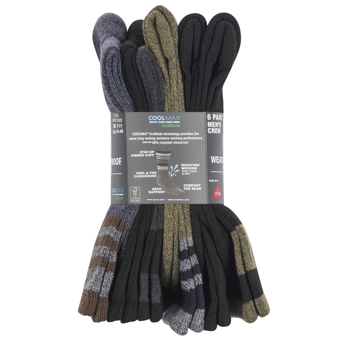 Weatherproof Men's Cool Max Socks Blue And Brown