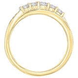 18KT Yellow Gold 0.50CTW Round Diamond Crossover Ring