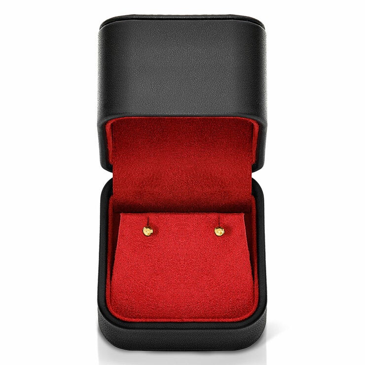 18K Yellow Gold Diamond Cut Ball Stud Earrings