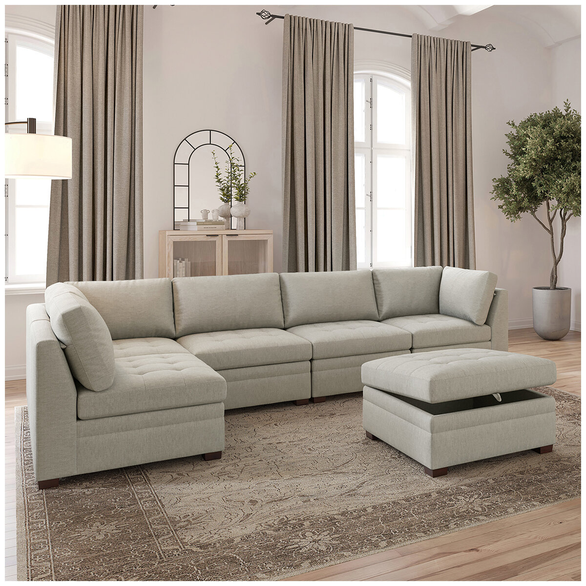 Thomasville 6 Piece Modular Fabric Sectional
