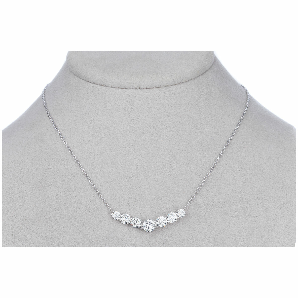 18KT White Gold 3.50ctw Diamond 7 Stone Necklace