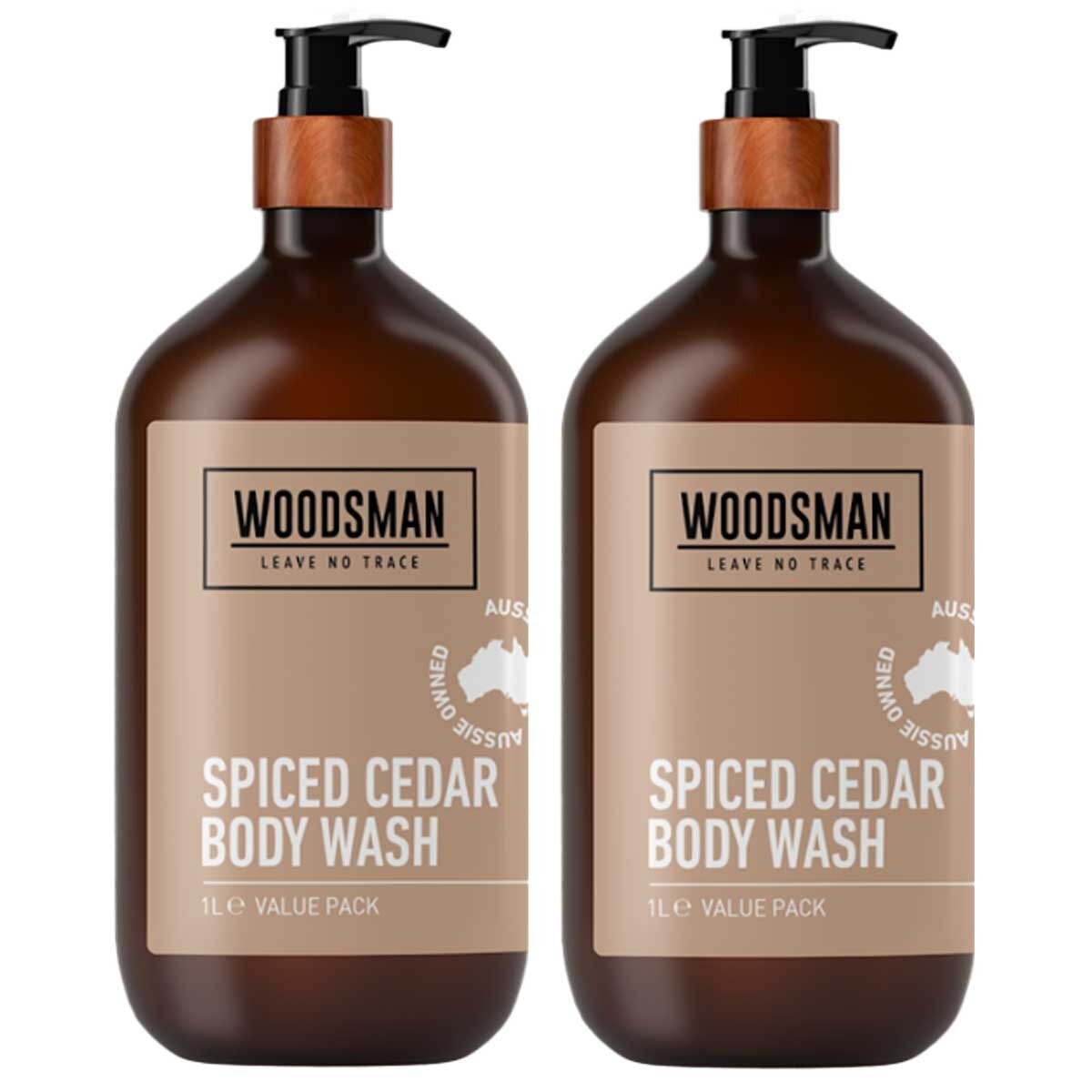 Woodsman Spiced Cedar Body Wash 2x1L