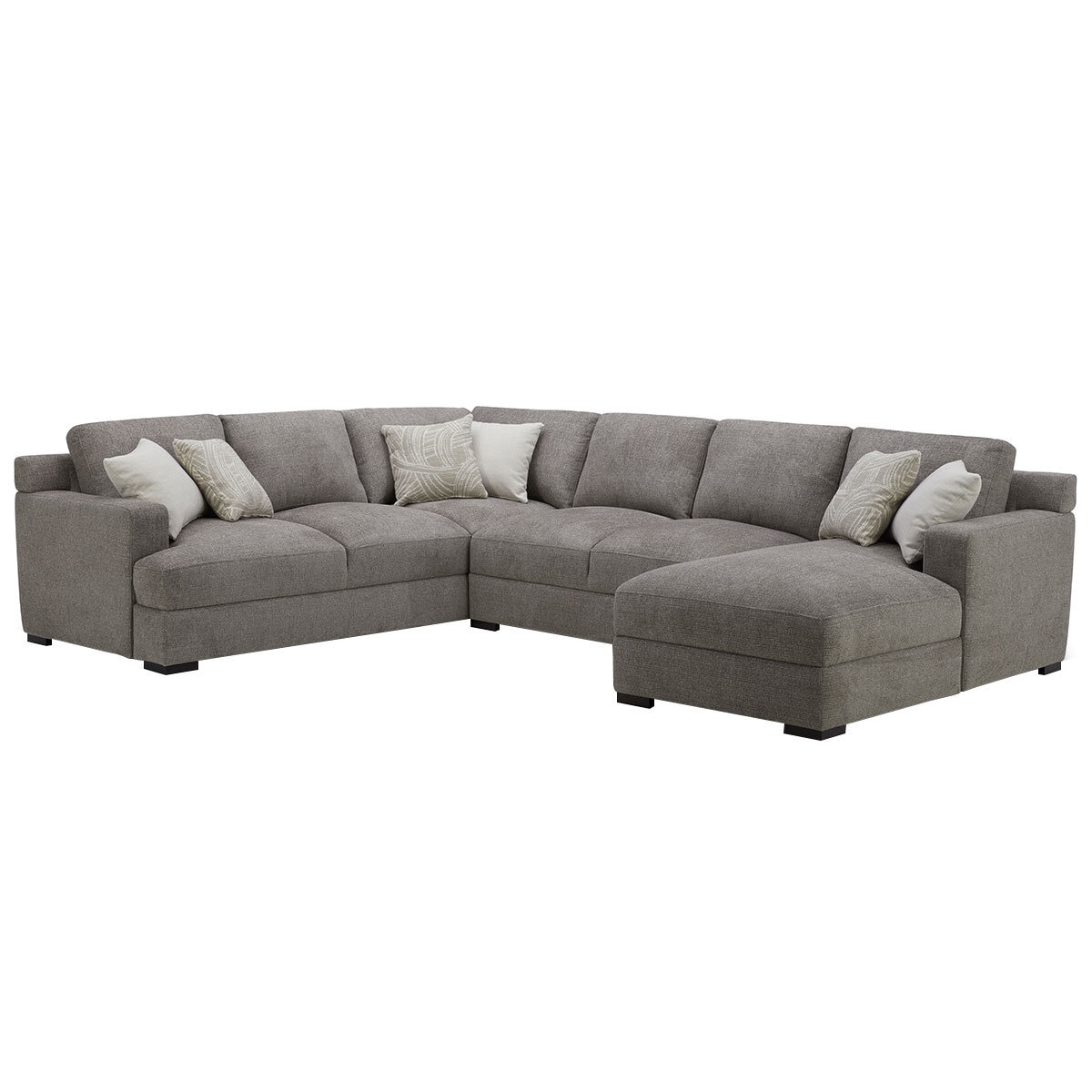 Gilmancreek 4 Piece Fabric Sectional With Ottoman And 6 Pillows