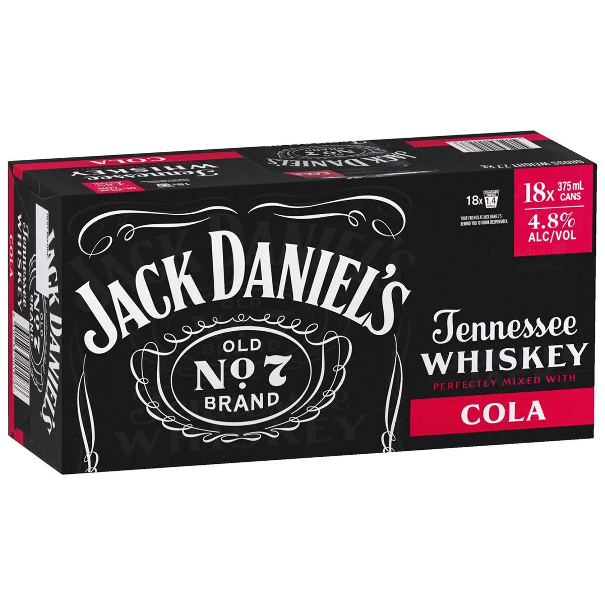 Jack Daniel's Tennessee Whiskey & Cola 18 x 375ml