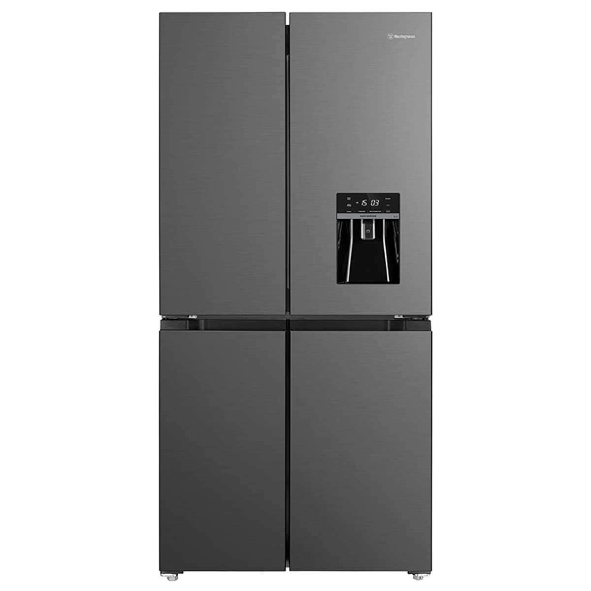 Westinghouse 492L Quad Door Fridge Matte Black