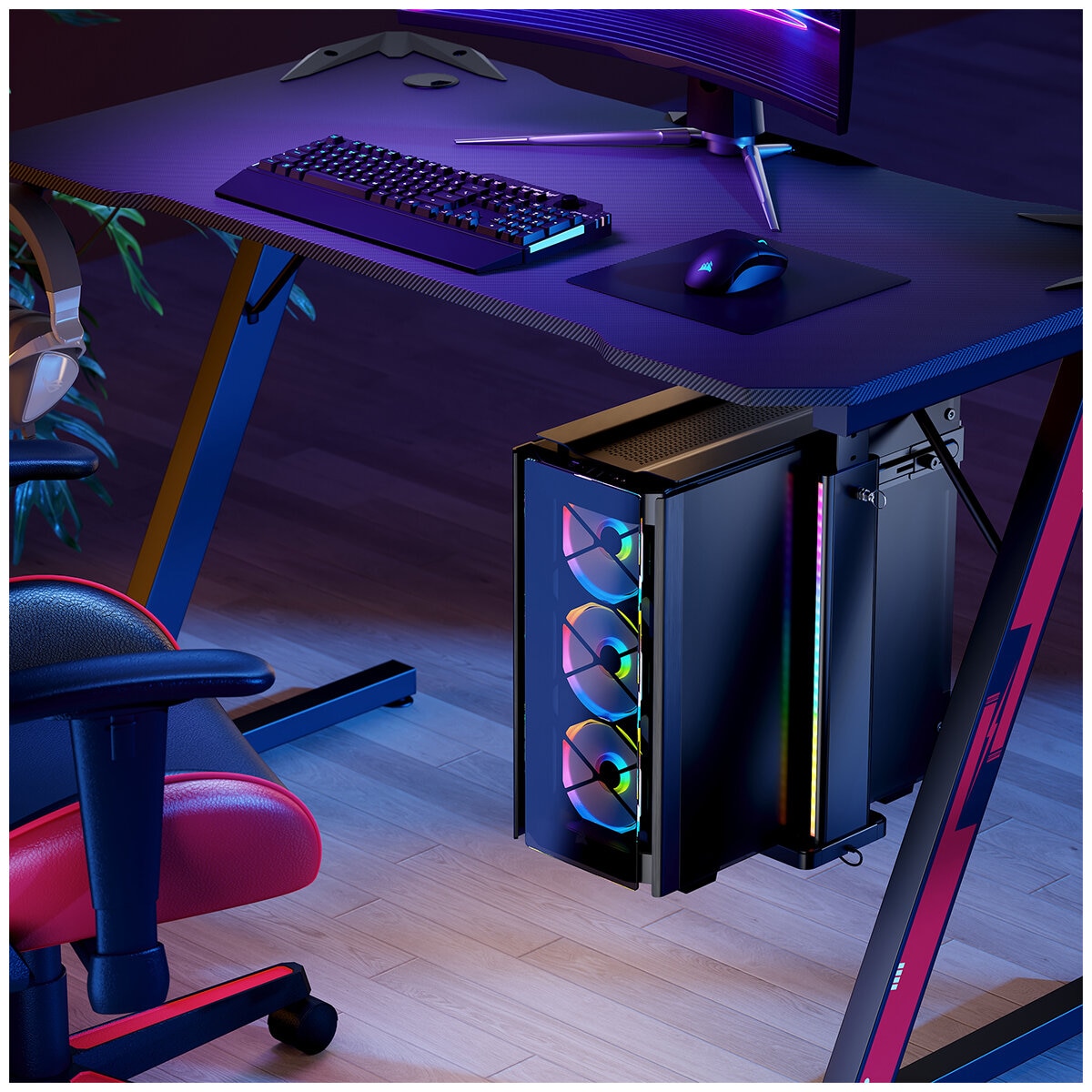 mbeat Activiva RGB Ultra-Wide Adjustable Wall & Under-Desk Gaming PC Mount ACA-MNT-RGB01K