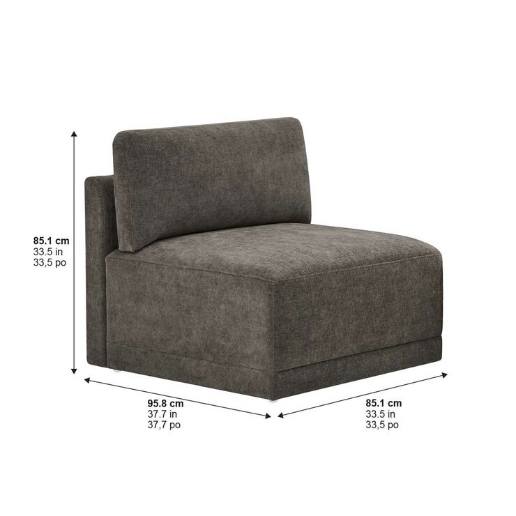 Thomasville 6PC Fabric Modular Sectional with Ottoman Grey