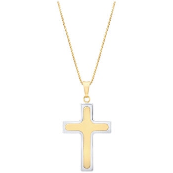 14KT Two Tone Gold Cross Pendant