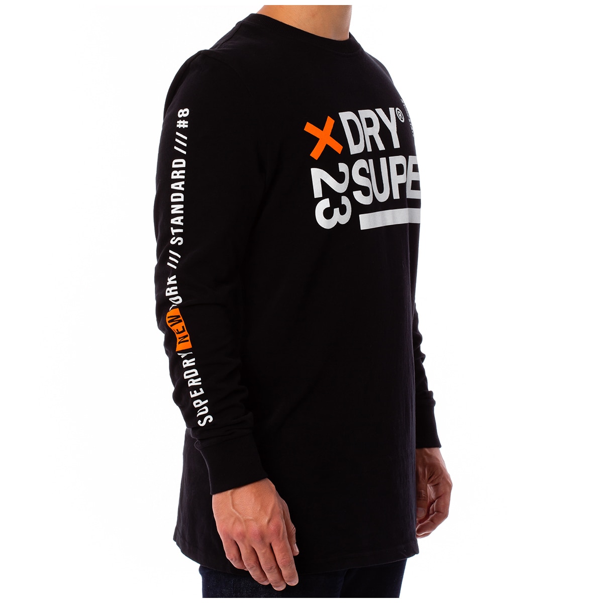 SuperDry LS Tee - 23 Logo - Black