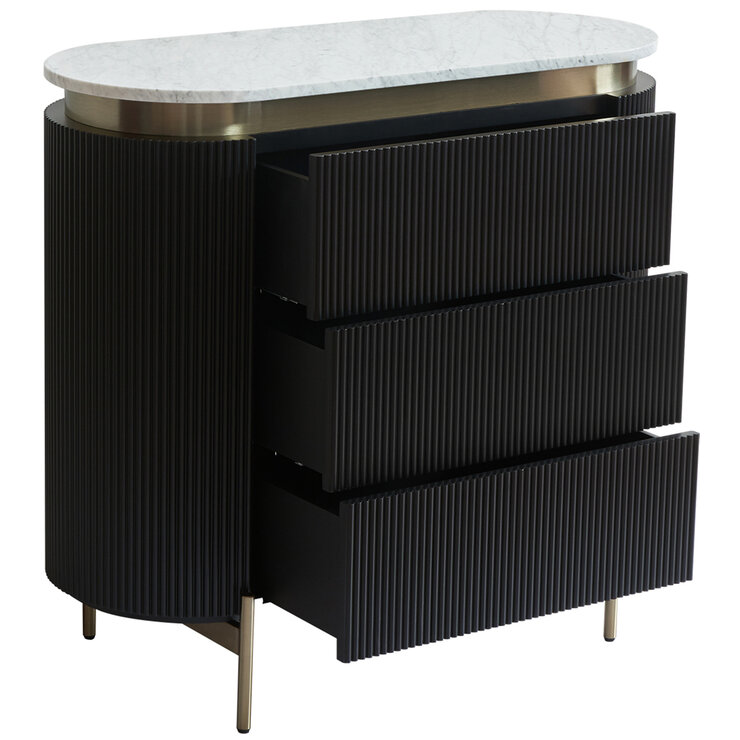 CAFE LIGHTING & LIVING Demarco 3 Drawer Chest Black
