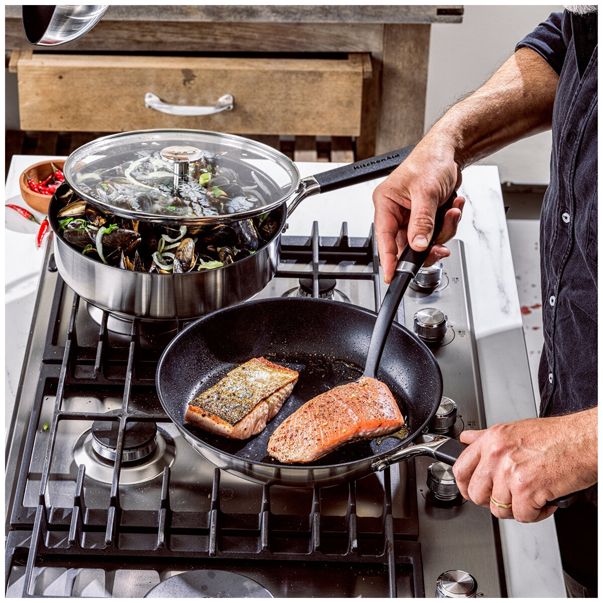 KitchenAid Stainless Steel Frypan 3 Piece Set