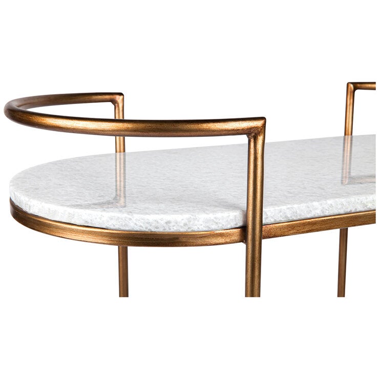Cafe Lighting and Living Southside White Stone Bar Cart Antique Gold Cafe Lighting and Living Southside White Stone Bar Cart Antique Gold
