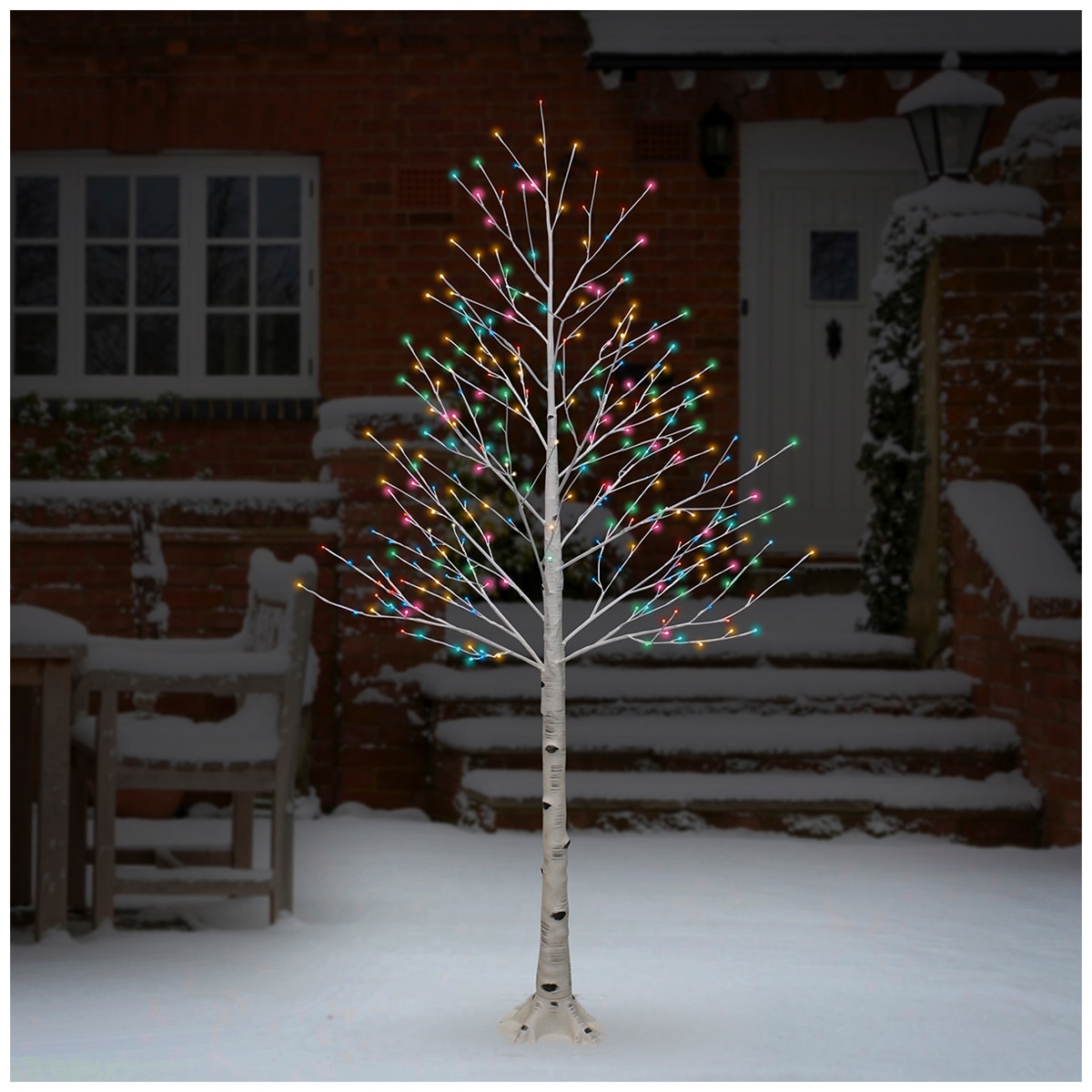 Faux Birch Tree with LED Lights 2.28m